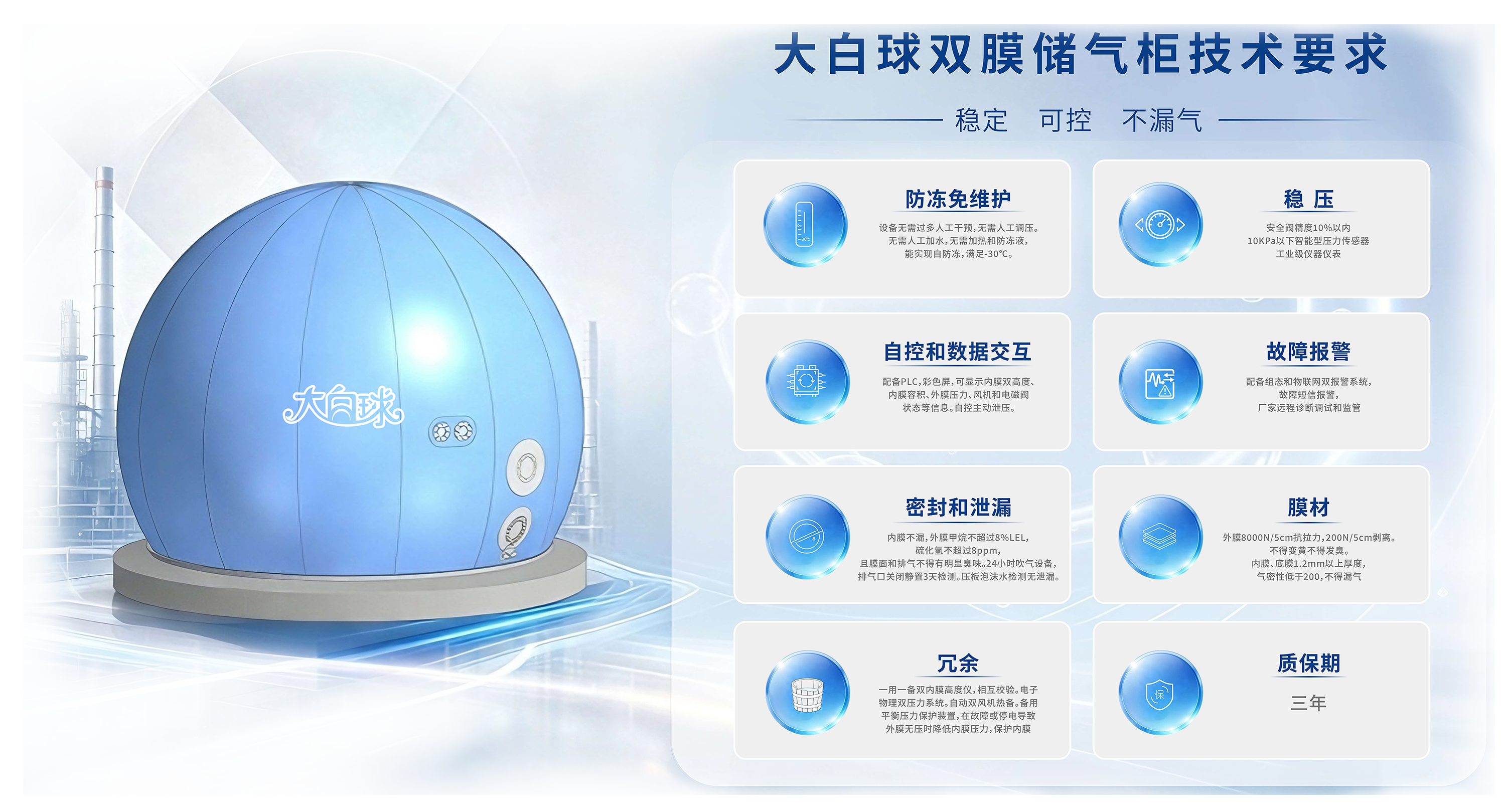 双膜储气柜技术要求图示